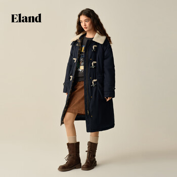 Eland down jacket women's straight waist jacket khaki 160