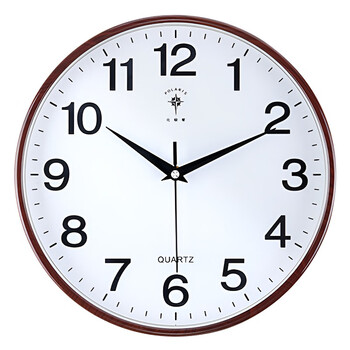 Polaris (polaris) clock wall clock living room household silent clock modern wall-mounted simple wall clock 2025 new quartz clock silent movement simple model-wood grain color 14 inches (diameter 35.5 cm)