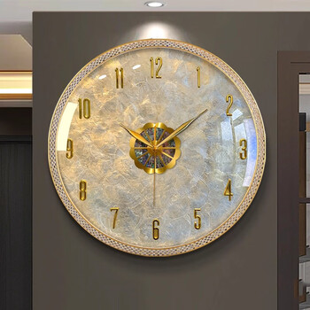 Zunair 2026 new high-end creative wall clock living room home clock high-end atmospheric light luxury wall watch wall clock diamond-encrusted shell model-small size
