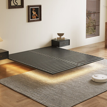 Zuorui solid wood bed without bedside suspended small apartment flush double bed frame master bedroom row frame bed without bedside suspended bed 1.8m*2.0m