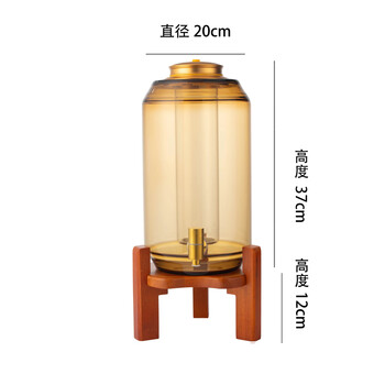 Zhongbo yibao 10l holds 16 kilograms of wine, 15l holds 20 kilograms of wine, thickened high-borosilicate glass high-end wine bottle, coffee 10l with faucet and base, holds about 16 kilograms of wine