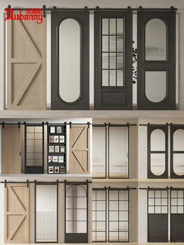 Yusenyi barn door sliding door partition invisible door hidden door ghost door pocket door toilet hanging rail door three-linked sliding door design from drawing