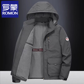 Romon jacket men's jacket autumn and winter 2025 new hot style velvet thickened windproof sports and leisure jacket