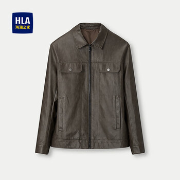 Hla hailan house jacket men's 25pu leather business commuting lapel warm jacket men's autumn