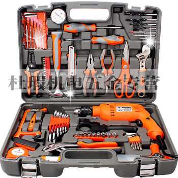 Hardware tool box set, home decoration and repair electrician set, multi-functional household manual combination belt, enhanced t092 wired