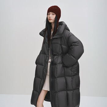 Leding volcanic rock long bread down jacket puff jacket jet black (ready in stock) xs