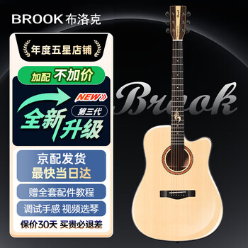 Brook s25 guitar single-board folk guitar top single-wood guitar guitar for beginners 41-inch solid wood color chipped corner s25n-dcg