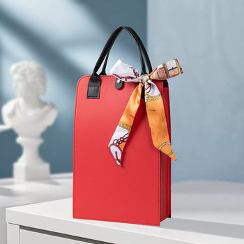 Fantasy red wine packaging gift box high-end empty box wine double 2 bottles handbag wine box single gift box red double + silk scarf