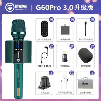 Hifier microphone g60pro professional wireless live audio all-in-one microphone mobile phone ktv national k-song artifact g60pro ruiqi green top version android apple universal type