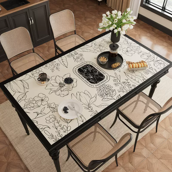 Yusenyi 2025 new dining table mats waterproof and oil-proof no-wash tablecloth light luxury high-end french coffee table table top protection silicone classical garden basic model is enough 50x60 super full size for your choice)