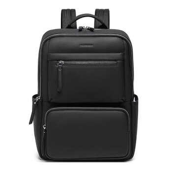 Crossgear swiss high-end backpack men's 15-inch laptop bag large capacity business trip genuine leather backpack black