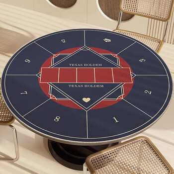 Sailoto round texas hold'em tablecloth crystal velvet thickened and stain-resistant chess and card room special texas hold'em poker - blue and red diameter 100cm