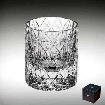 Sensing star whiskey cup handmade k9 lead-free glass crystal cup edo kiriko wine glass gift box k9 star transparent color spot paper box