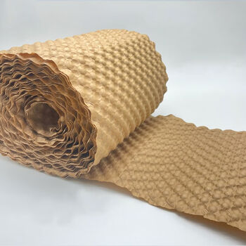 Bun peng ji express protective foam anti-fall filling bubble paper grid pressure foam kraft paper environmentally friendly wrapping paper express shock-absorbing paper original color thickened no tear line 28cm*50m