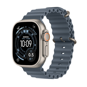 Apple/apple watch ultra3 smart watch gps+ cellular model 49mm primary color titanium case iron anchor blue ocean strap-china unicom subsidy