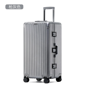 Large-capacity 28-inch all-aluminum-magnesium alloy suitcase plus thickened all-metal trolley case 303 2 34-inch password box gun gray all-aluminum magnesium alloy (enlarged sports version) - brand new 32 inches