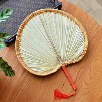 Yusenyi old-fashioned one-leaf big cattail leaf fan summer retro nostalgic handmade fan ancient style dance dance portable fan one-leaf cattail leaf fan with red handle