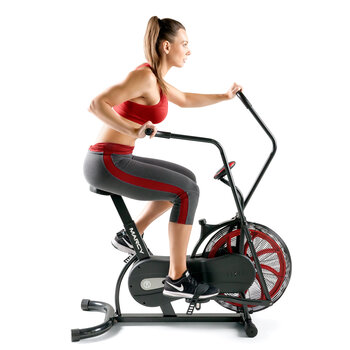 Marcy airresistance sports fan bike with handlebars black and red 48.75*26.75*45.00 inches (approx. 124*68*114 cm)