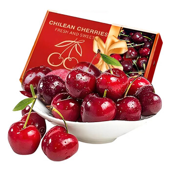 Yingpan chilean cherries 4j grade jd sf - next-day delivery to many places imported large cherry fresh fruit gift box 4 jins (net weight) premium gift box + whole box 5 jins 4jjjj grade fruit king 32-34mm