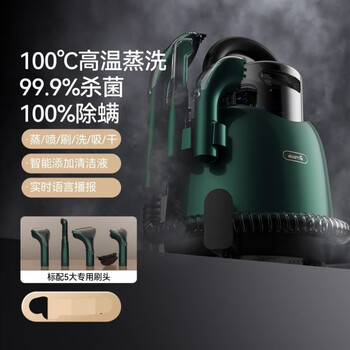 Delma fabric sofa cleaning machine multifunctional cleaning machine high temperature steam spray and suction integrated mattress carpet curtain cleaning standard package - green