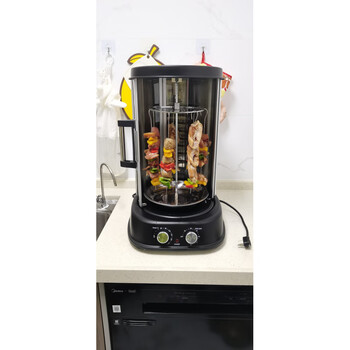 Smokeless rotating oven fork barbecue duck oven barbecue all-metal portable commercial household multi-functional roast chicken oven black large roast less than four and a half kilograms oven body height 52 cm