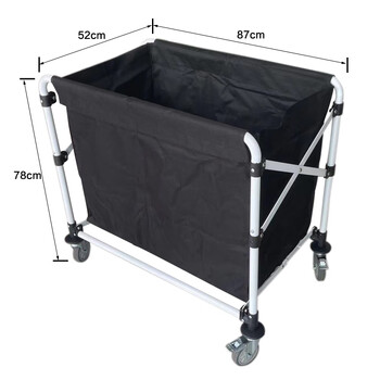 Hotel folding linen cart, guest room bed sheet collection cart, service cart, stainless steel cleaning cart, cleaning trolley, new folding