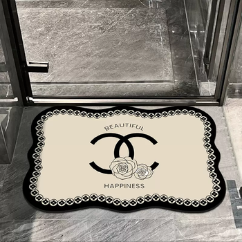 Yusenyi xiaoxiangfeng silicon water cool mud floor dressing room mat entrance bathroom household algae mat absorbent high-level non-slip small fragrant rice wave 1-40x60cm (upgraded and thickened about 3.0mm丨in