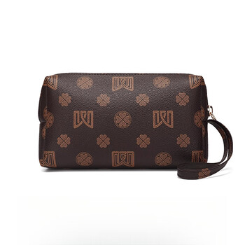 Scarecrow clutch women's 2025 new classic contrast color coin purse mobile phone bag fashionable portable small bag dark brown