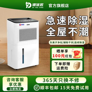 Deyoujiang household dehumidifier 40l large dehumidification capacity negative ion purification dehumidification auxiliary drying living room bedroom bathroom 40l/day 20-40_ 345*215*570mm
