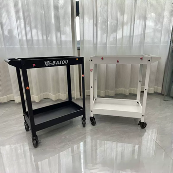 Yusenyi two-story trolley, industrial style tool trolley, wheel storage parts, mobile household flower stand, green plant trolley, black 50x30x67cm+official standard