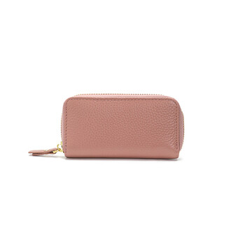 Zoress2025 new key storage bag first layer cowhide mini key bag women's zipper keychain genuine leather key bag lotus root pink