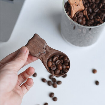 Shimoyama (shimoyama) joe's small workshop japanese cute handmade bear coffee bean spoon coffee powder measuring spoon black walnut gift black walnut bear