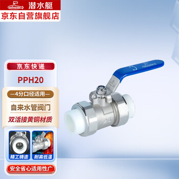 Submarine pph20 ppr stop ball valve 4-point water pipe valve double union brass check valve (20 caliber)