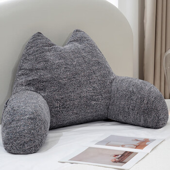 Chuangjingyi select bedroom bedside backrest soft package tatami cushion bed playing mobile phone backrest pillow sofa pregnancy pillow removable and washable gray pillowcase baby cotton fabric medium cushion 70x40cm seat removable and washable