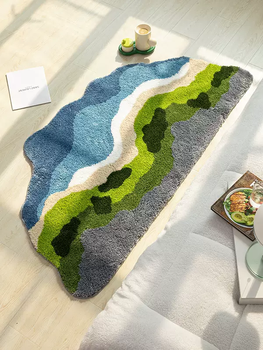 Yusenyi green forest polka dot strip plush bedroom bedside blanket girl's room decoration carpet thickened floor mat maldives 60 pieces 60x120cm