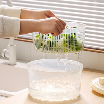 Jingkodi vegetable dehydrator, household salad spinner, fruit spinner, vegetable basket, rotating dishwasher and drainer, no