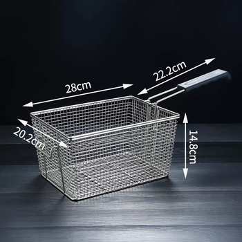 Yusenyi stainless steel frying basket filter screen 81 ultra-dense frying net commercial large fryer oil control basket leaking frame shaking powder frame leaking net 904 extra hard frying net