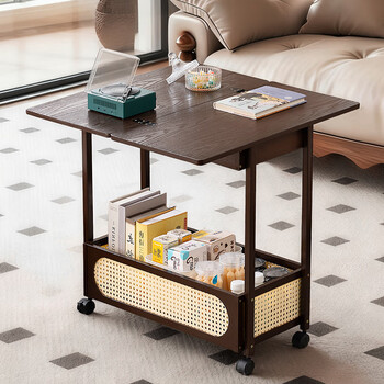 Old bamboo craftsman removable side table living room coffee table sofa side table multi-functional folding tea table table storage rack corner table medieval side cabinet