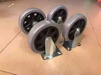 Yusenyi dining cart thickened dining basin bucket fixed wheel universal wheel caster hotel cart linen cart service cart rubber 6-inch gray rubber silent wheel 1 set