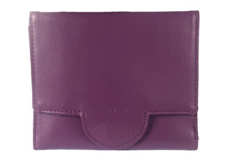 Big skinny women's trixie leather tri-fold slim wallet holds up to 30 cards fuchsia one size fits all