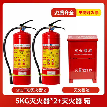 Fire extinguisher 5kg dry powder for shops, new national standard certified 5kg portable 4kg fire extinguisher for rental housing, 5kg, 2 fire extinguishers + 1 empty box, 25 years