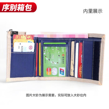 Ye yu 2025 trendy men's personalized wallet, handsome three-layer folding canvas wallet denim student coin purse card holder blue 30% off old model jml1306#