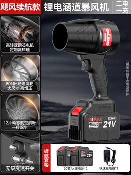 Tlxt lithium battery storm blower violent turbo fan ducted blower industrial dust removal and snow blowing powerful hair dryer handheld charging 20-cell hurricane model, two batteries and one charge