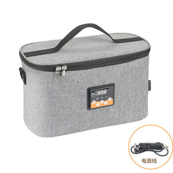 Car-mounted insulated box portable portable hot and cold dual-use outdoor portable insulated box camping peritoneal dialysate heating bag for small cars - gray bag 12v dc