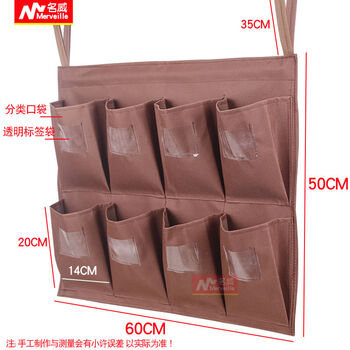 Hotel room work cart linen bag baiyun canvas storage bag hotel rag bag cleaning garbage bag linen cart 8-pocket rag bag straps without hook wooden stick
