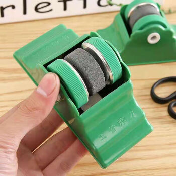 Zisha household round fixed-angle roller whetstone sharpening kitchen quick double-sided kitchen knife sharpening tool with base whetstone 1 pack, sharpening is very convenient