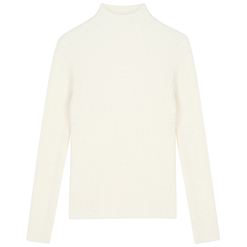 Vega chang imitation mink knitted sweater for women 2025 autumn and winter new style petite slimming temperament bottoming top, light rice apricot, one size