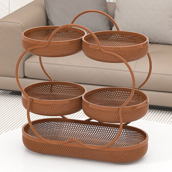 Xijing fruit plate home office fruit plate multi-layer fruit storage rack coffee table snack plates fruit basket storage coffee color three layers five baskets (ventilation and breathability)