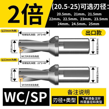 Export model u drill quick drill wc blade tool bar cnc lathe flat bottom deep hole water jet violent drill bit d20 point 5-25mm-2 times high quality export model