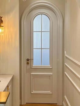 French curved door solid wood composite painted door arched door french bedroom door french retro door arc arched door white series european style door cover line large buckle line